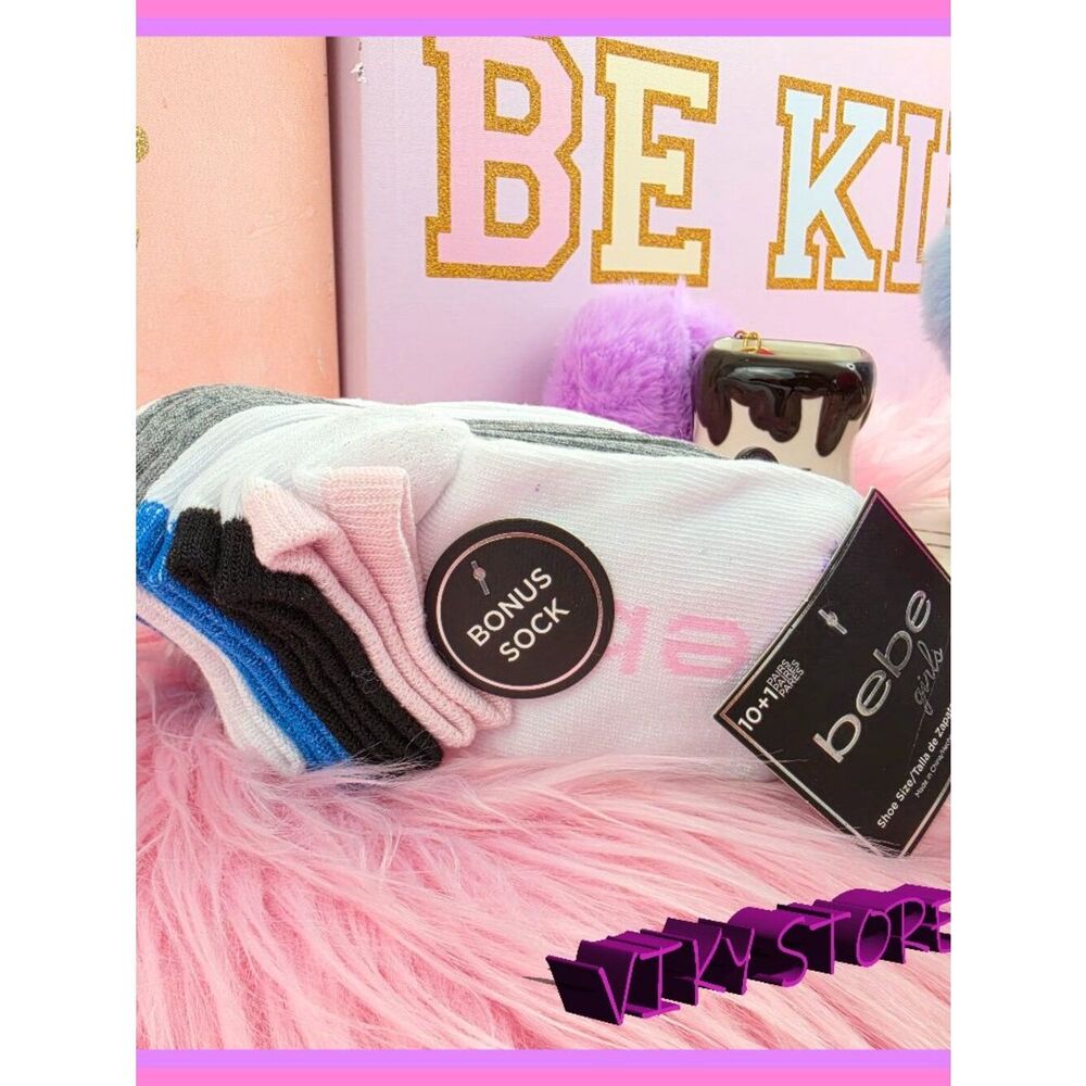 BEBE Socks Gray10 Pairs Girls 4-10 NEW!